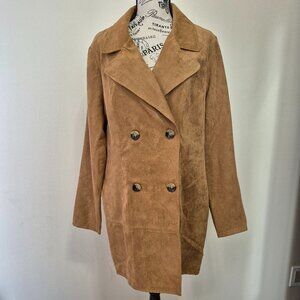 Faux Suede Car Coat